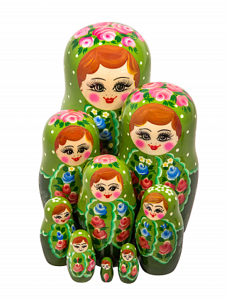 Матрешка 9-ти кукольная «Хохлома»