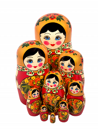Матрешка «Хохлома» 9-ти  кукольная